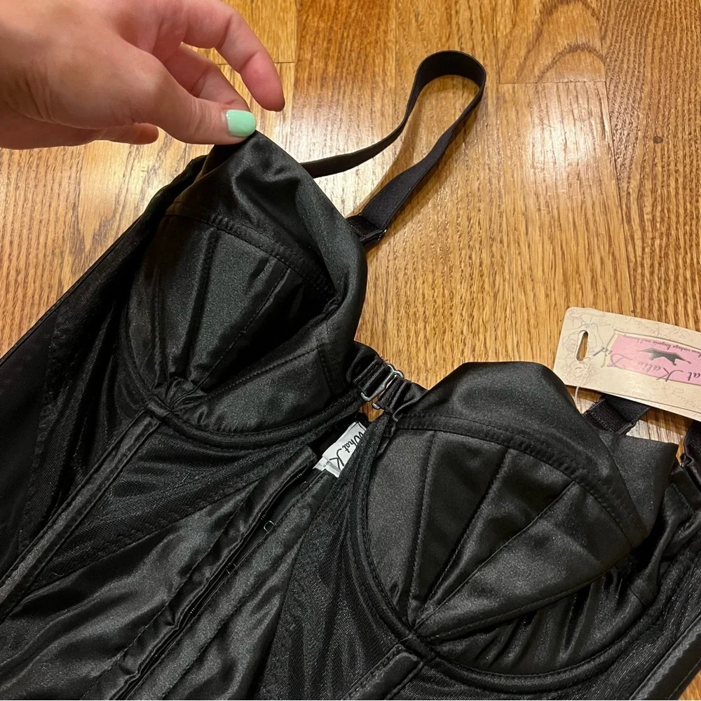 NWT What Katie Did Glamour Merry Widow Corset Shapewear with garters Black 36C - Picture 6 of 9